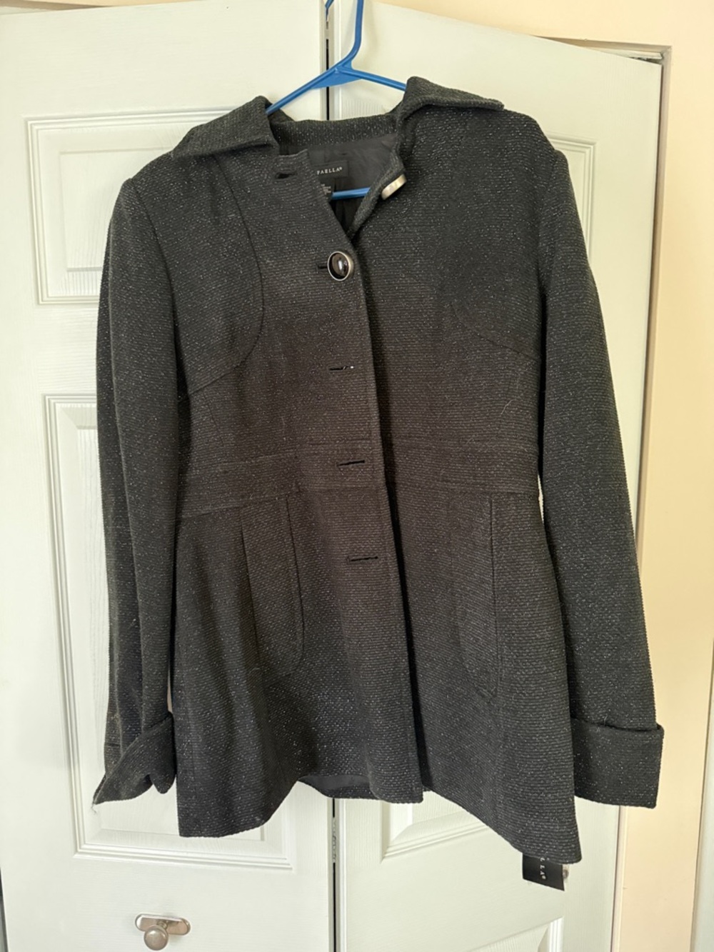 Rafaella Charcoal Tweed Pea Coat